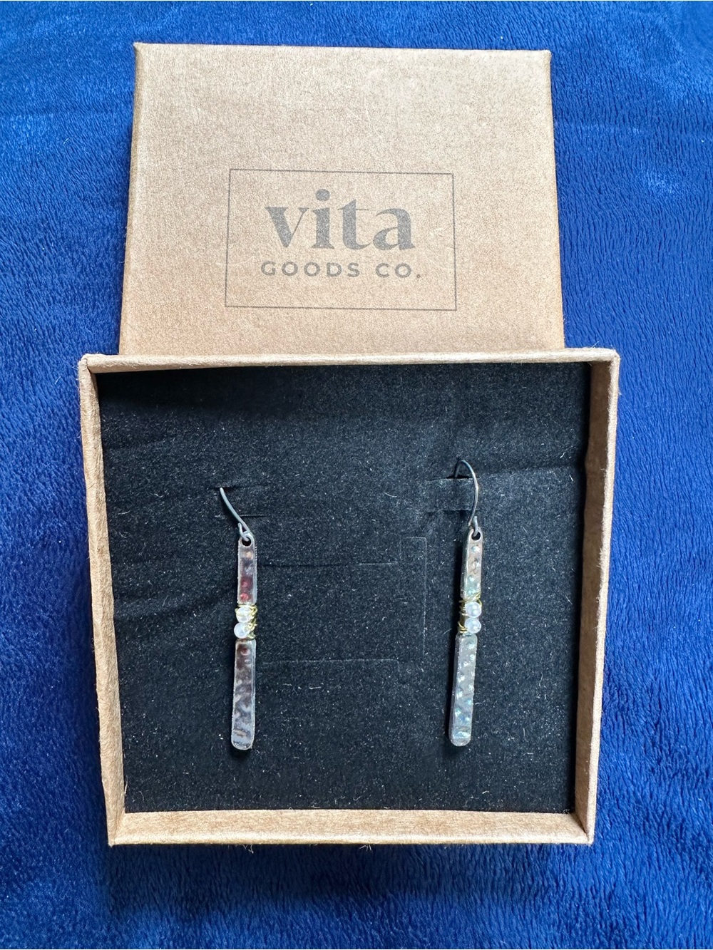 Iridescent Bar Drop Earrings